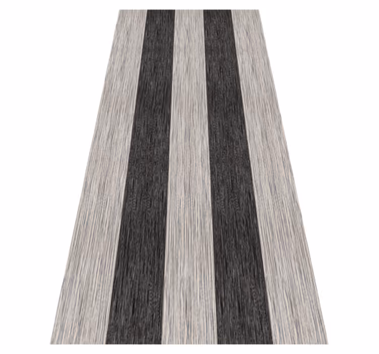 Tapis vinyle couloir effet bois noir et blanc - TenStickers
