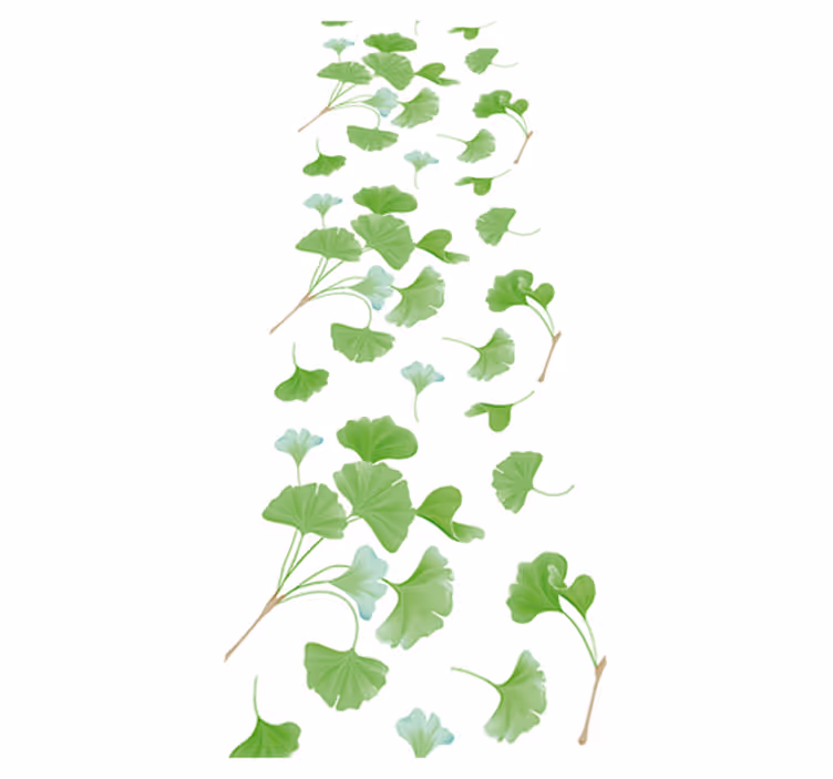 Tapis vinyle couloir feuilles de ginkgo peintes à l'huile - TenStickers