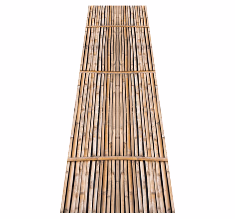 Tapis vinyle couloir imitation cannes en bambou - TenStickers
