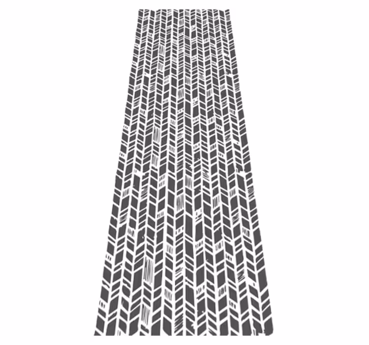 Tapis vinyle couloir motif tribal noir et blanc - TenStickers