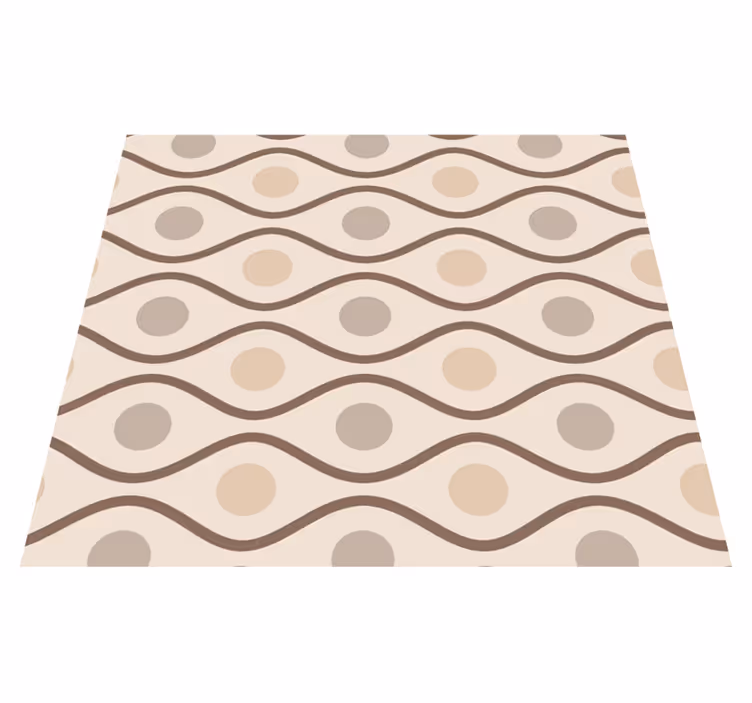 Tapis vinyle beige style années 70 - TenStickers