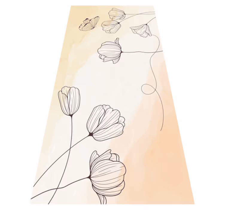 Tapis vinyle beige fleurs magnifiques - TenStickers
