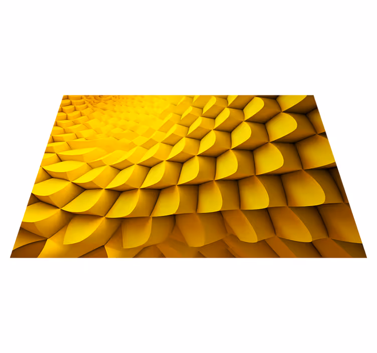 Tapis vinyle jaune géométrie futuriste - TenStickers