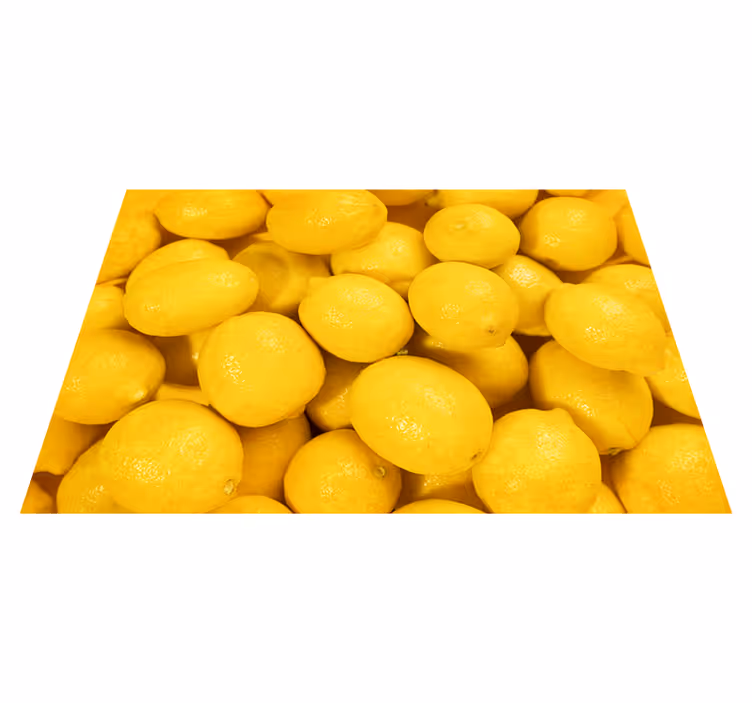 Tapis vinyle jaune citrons décoratif et moderne - TenStickers