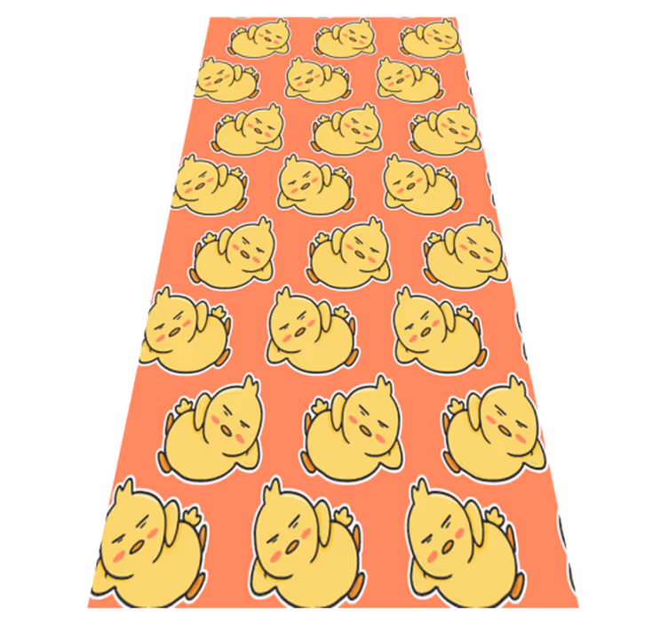 Tapis vinyle jaune motif de poussins mignons 6 - TenStickers