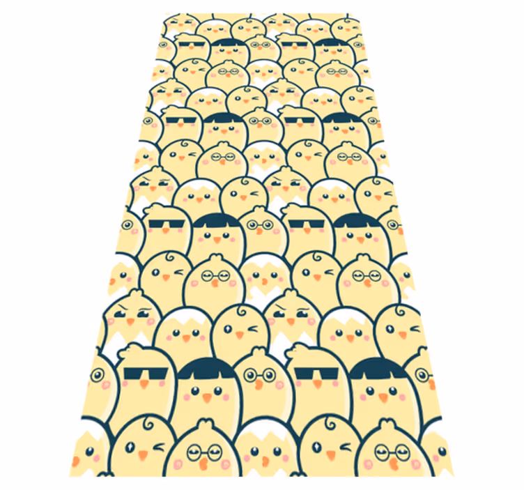 Tapis vinyle jaune motif de poussins jaunes 6 - TenStickers