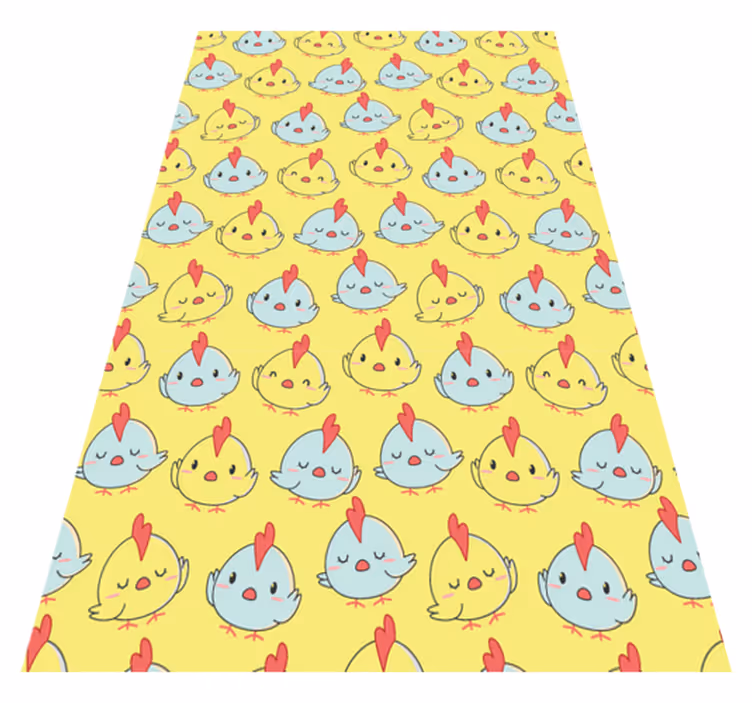 Tapis vinyle jaune motif de poussins mignons - TenStickers
