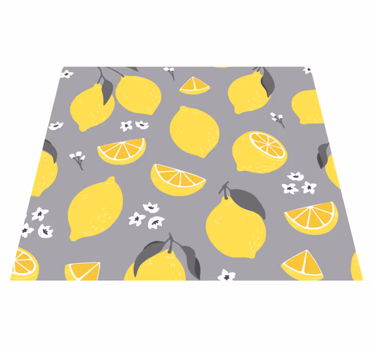 Tapis vinyle jaune citron tropical - TenStickers