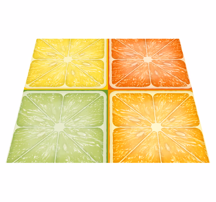 Tapis vinyle jaune texture d'agrumes colorée - TenStickers