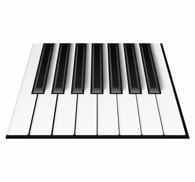 Tapis vinyle blanc touches de piano - TenStickers