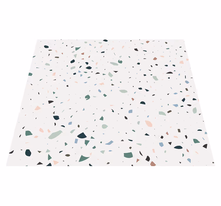 Tapis vinyle blanc terrazo - TenStickers