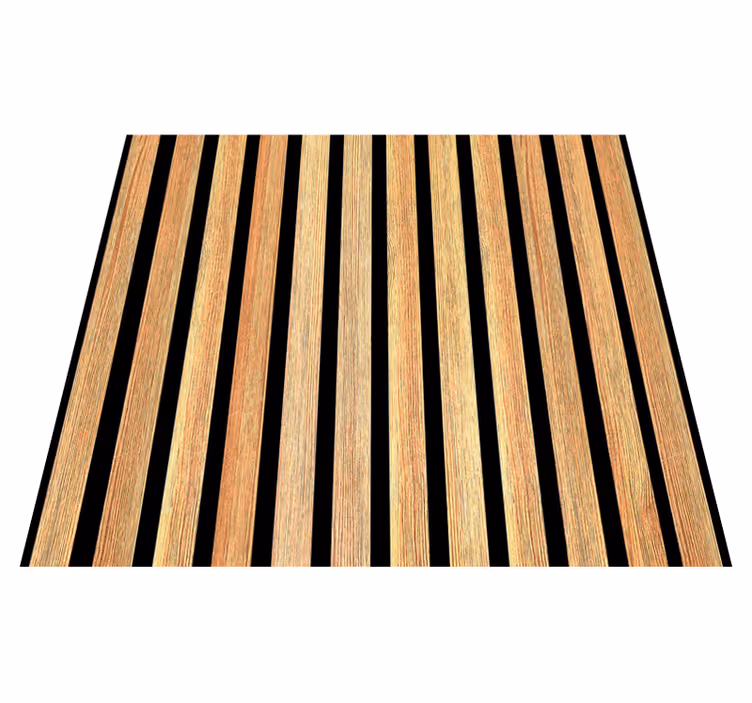 Tapis vinyle marron lattes en teck - TenStickers