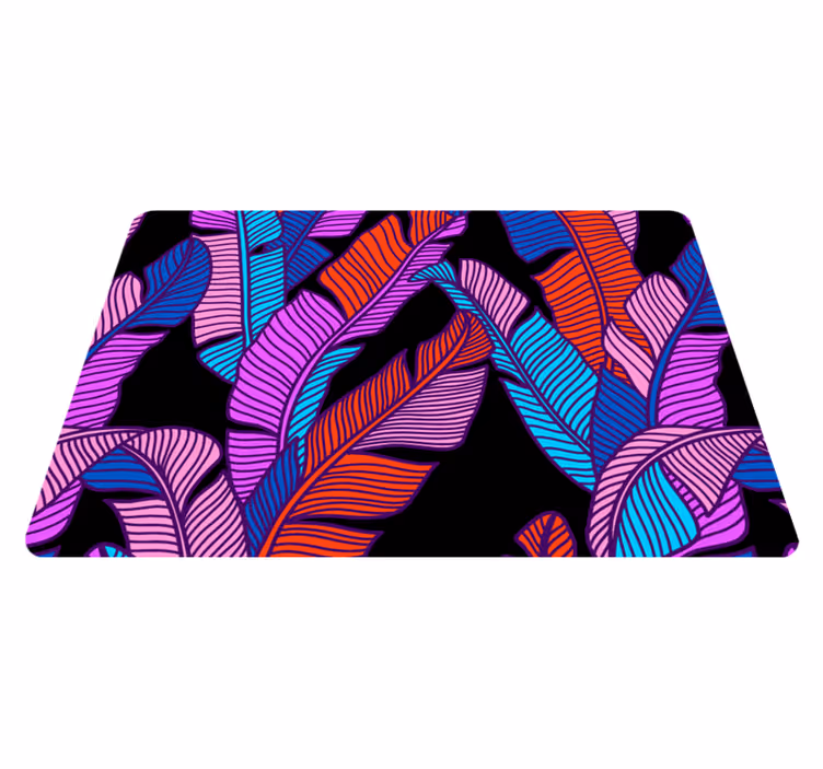 Tapis vinyle violet motif floral éclatant original - TenStickers