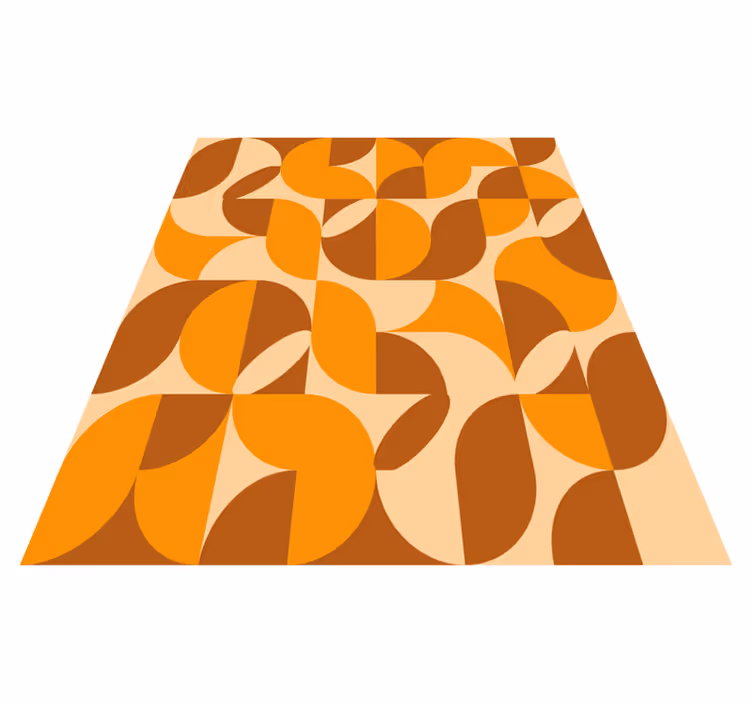 Tapis vinyle orange motifs rétro orange - TenStickers