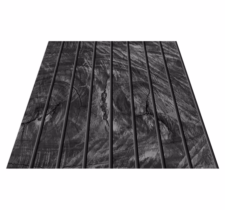 Tapis vinyle noir effet planches en bois - TenStickers