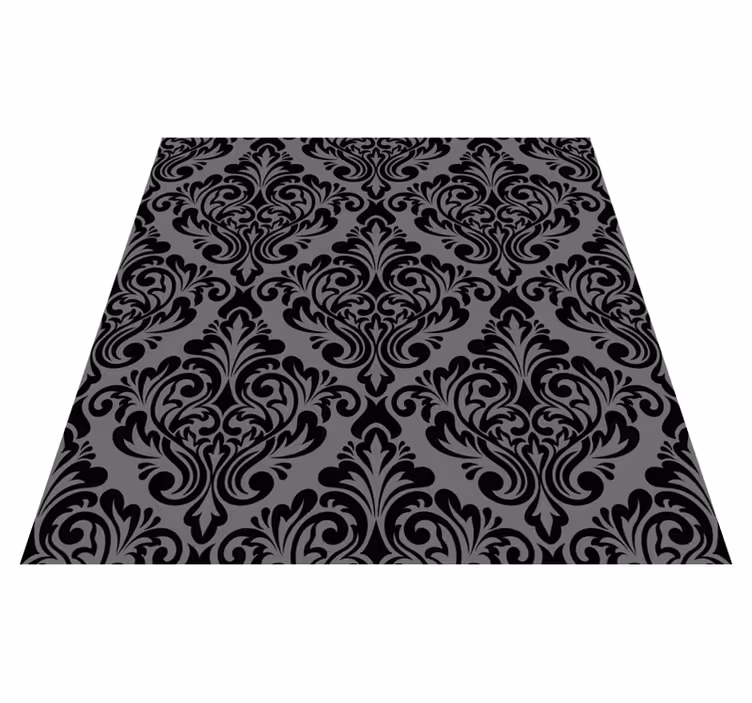 Tapis vinyle noir damassé vintage - TenStickers