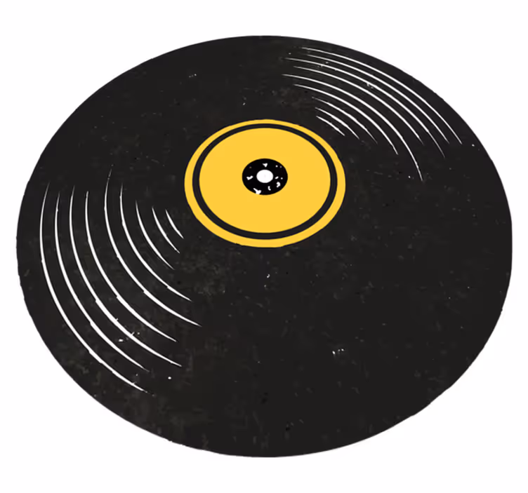 Tapis vinyle noir disques vinyles vintage - TenStickers