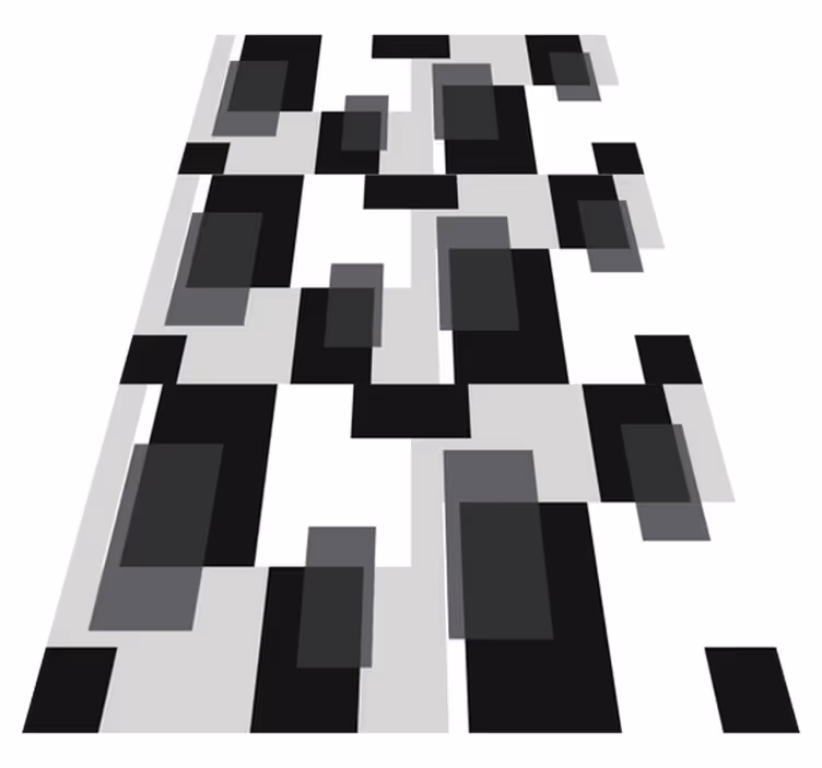 Tapis vinyle noir blocs de couleurs noir et blanc - TenStickers