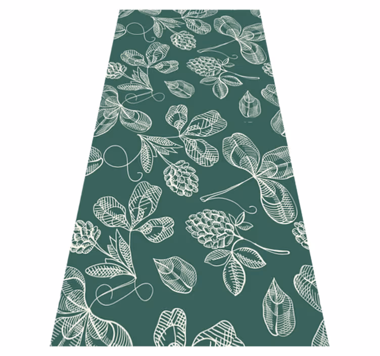 Tapis vinyle vert dessin de feuille verte - TenStickers