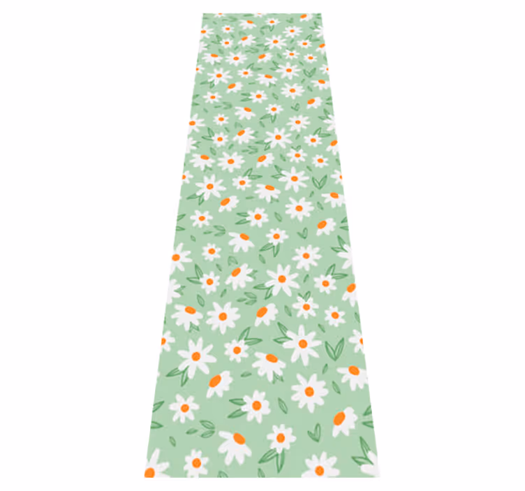 Tapis vinyle vert fleurs margarita - TenStickers