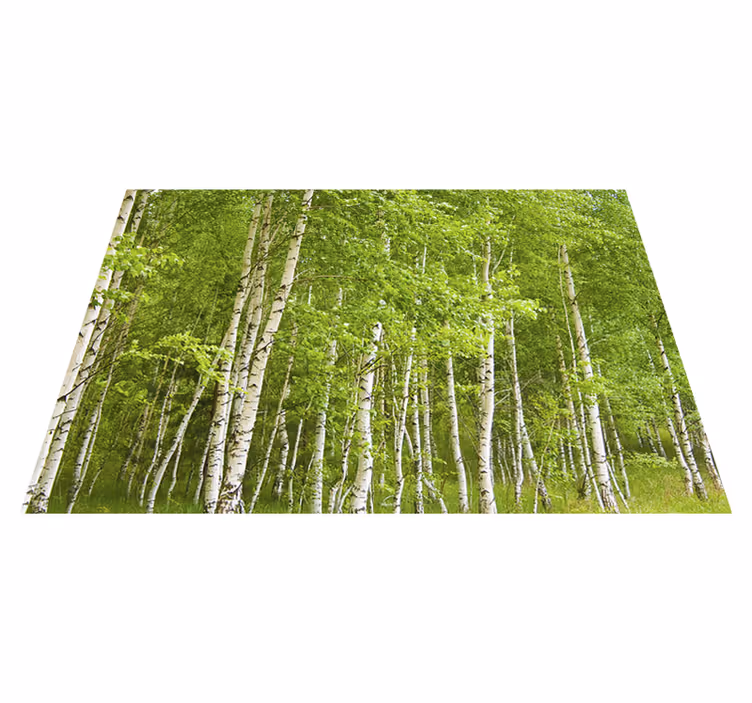 Tapis vinyle vert arbre de bouleau - TenStickers