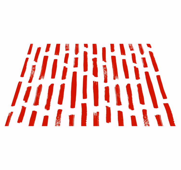Tapis vinyle rouge rayures rouges et blanches - TenStickers