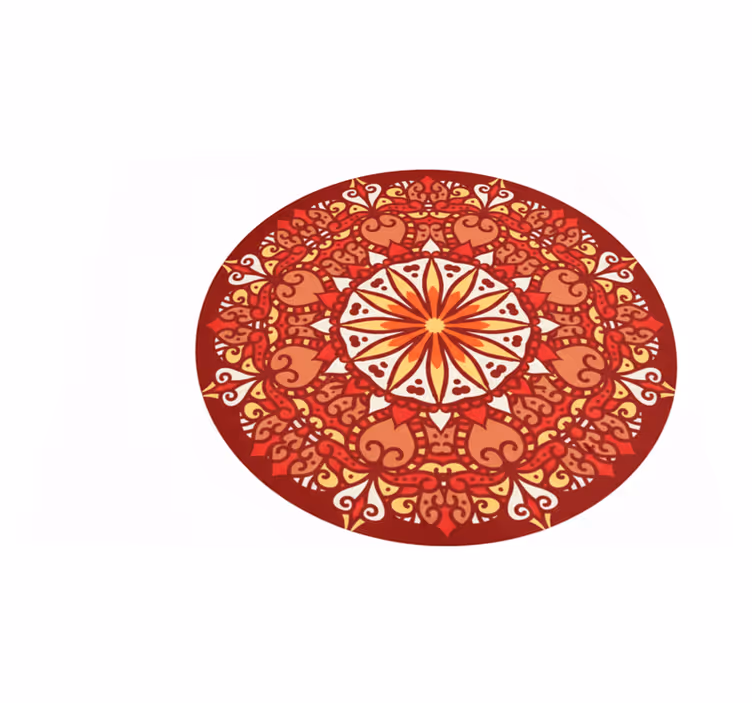 Tapis vinyle rouge mandala coloré ornemental luxe - TenStickers