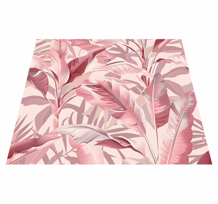 Tapis vinyle rose forêt tropicale - TenStickers