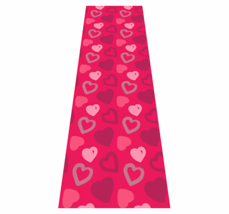 Tapis vinyle rose cœurs fuchsia - TenStickers