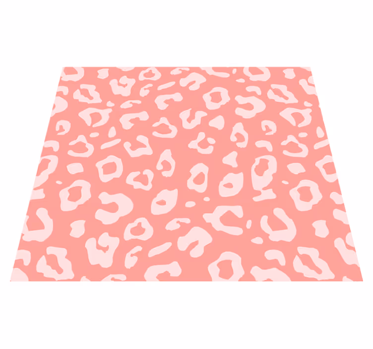 Tapis vinyle rose motif léopard - TenStickers