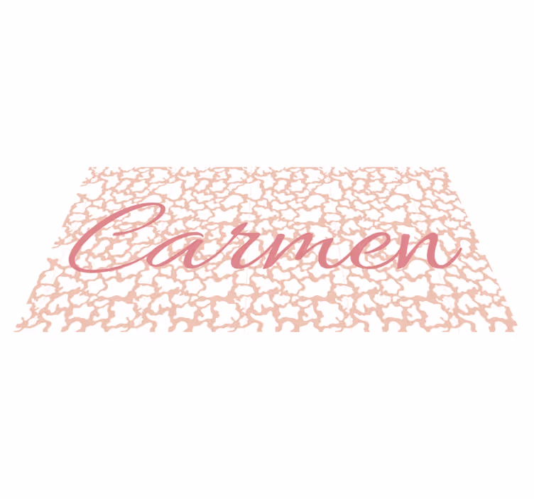 Tapis vinyle animal peau de vache rose avec nom - TenStickers