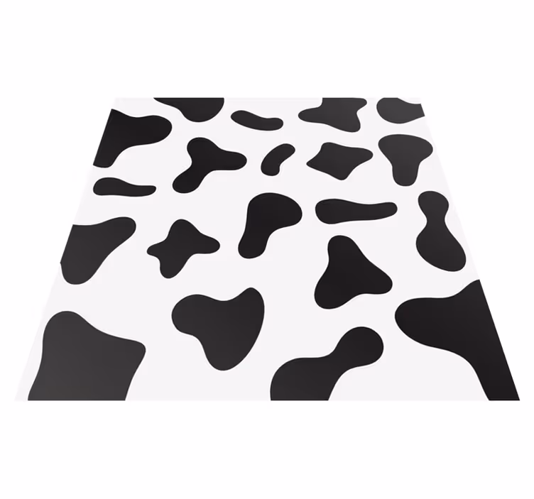 Tapis vinyle animal motif vache noir et blanc - TenStickers