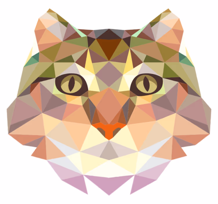 Tapis vinyle animal tête de chat géométrique - TenStickers