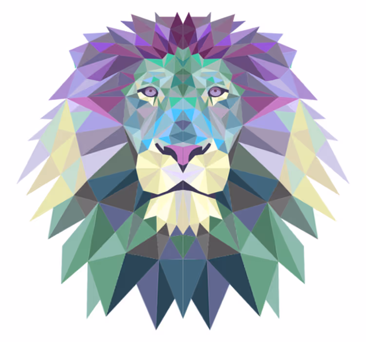 Tapis vinyle animal lion géométrique - TenStickers