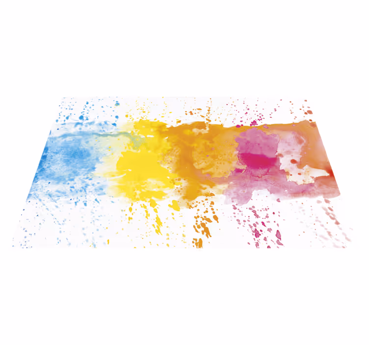 Tapis vinyle salon motif taches colorées peinture - TenStickers