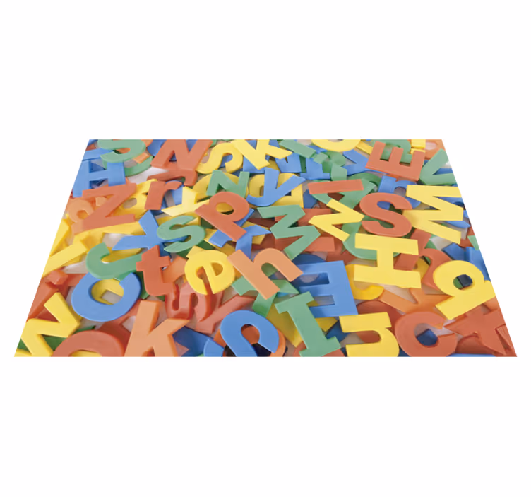 Tapis vinyle alphabet motif lettres colorées - TenStickers