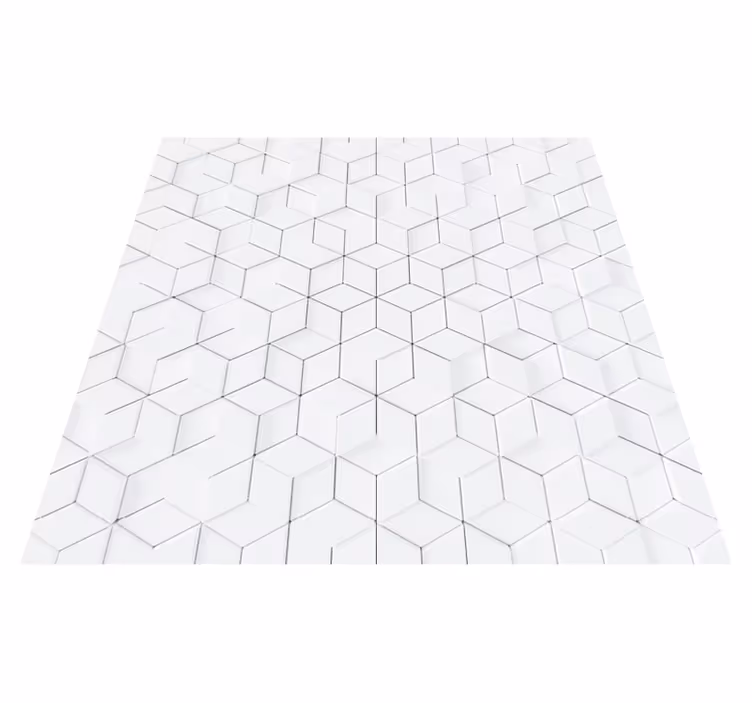 Tapis vinyle géométrique motif cubes minimalistes - TenStickers