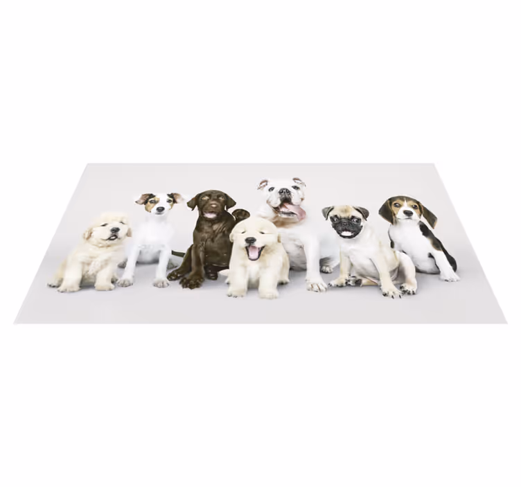 Tapis vinyle animal motif chiots - TenStickers