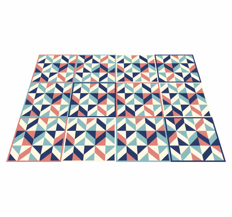 Tapis vinyle salon géométrique motif triangles colorés - TenStickers