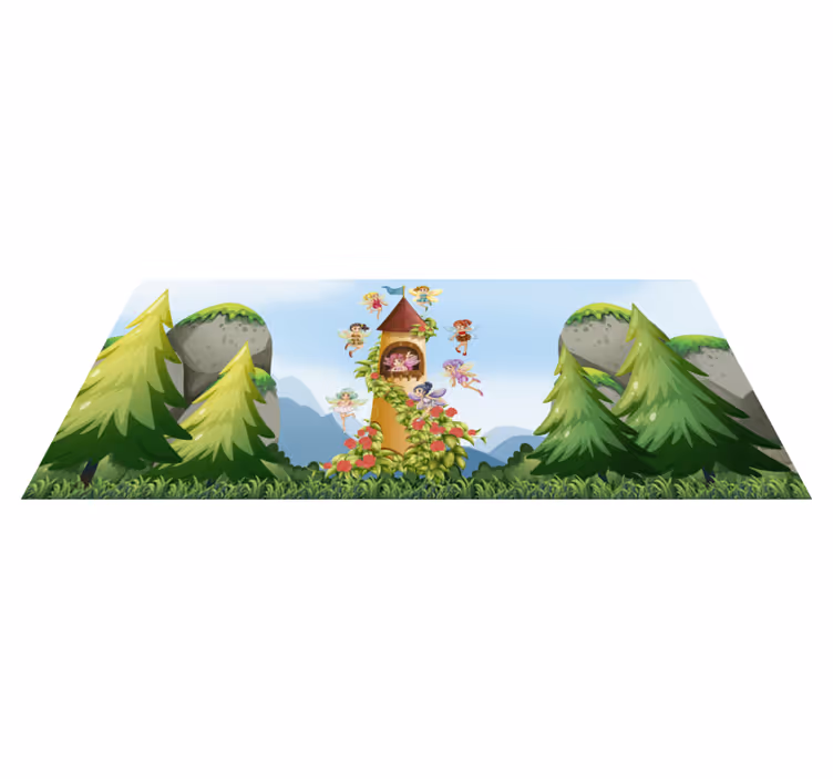 Tapis vinyle pour enfants aire de jeux en forêt enchantée - TenStickers