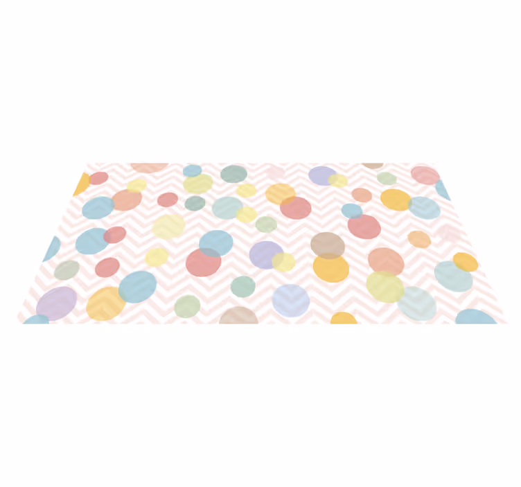 Tapis vinyle pour enfants colorful Polka Dot Chevron - TenStickers