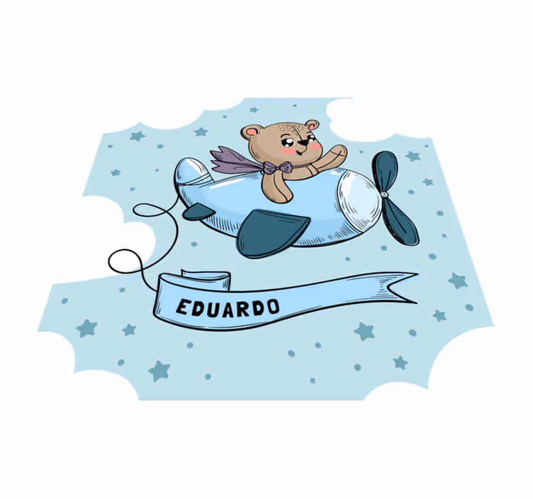 Tapis vinyle personnalisé design ours pilote personnalisable - TenStickers