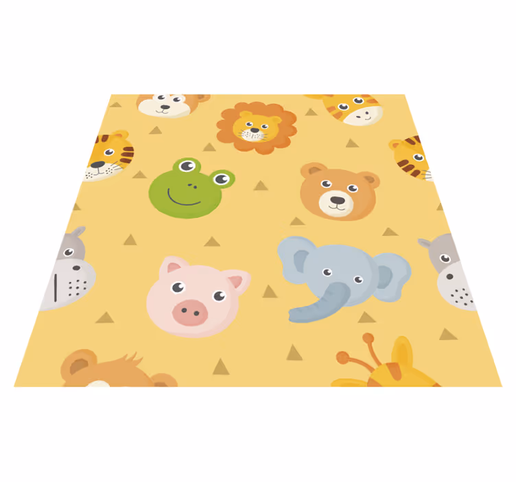 Tapis vinyle bébé zone de jeu pour animaux colorée - TenStickers