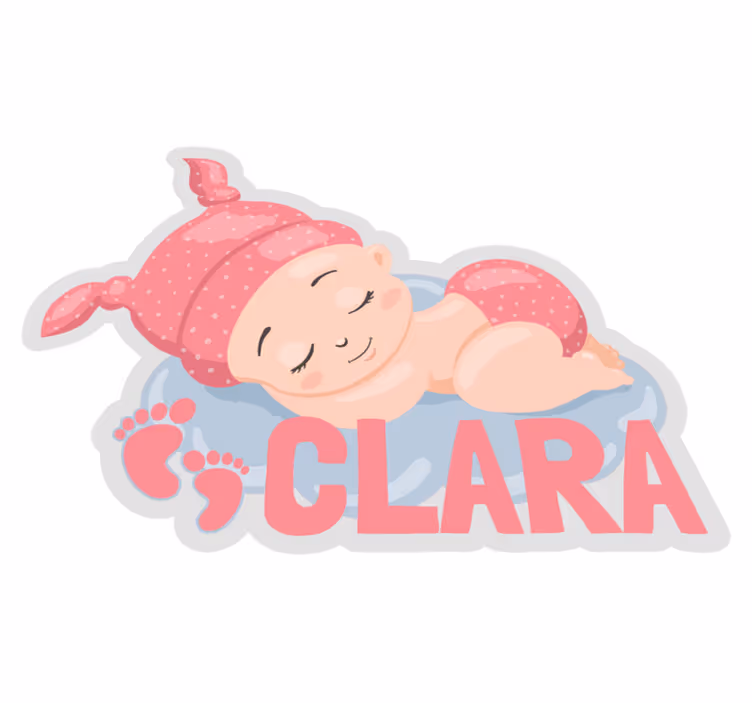 Tapis vinyle personnalisé empreintes de bébé endormi - TenStickers