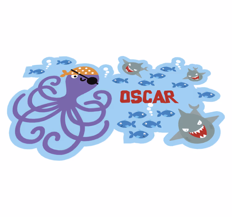 Tapis vinyle personnalisé créatures marines personnalisables - TenStickers
