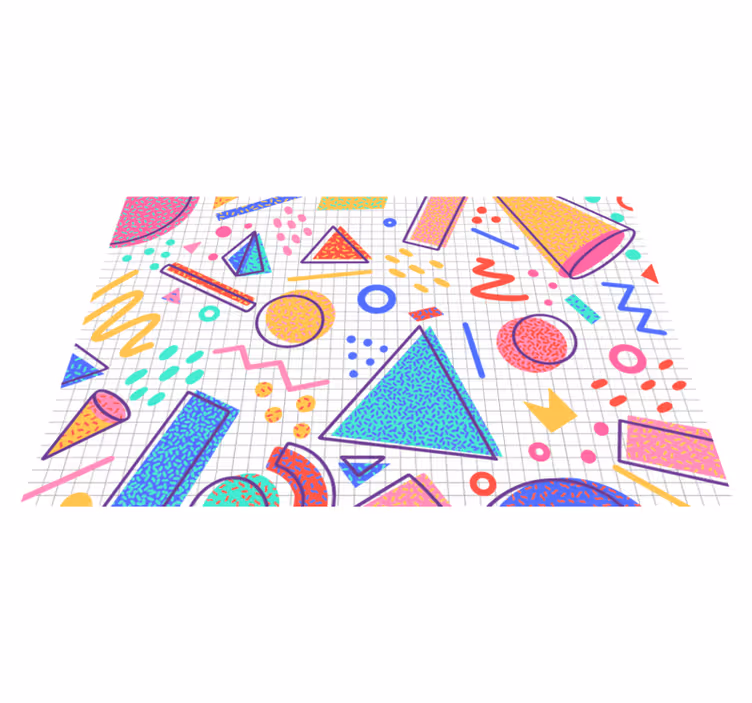 Tapis vinyle design moderne formes géométriques colorées - TenStickers
