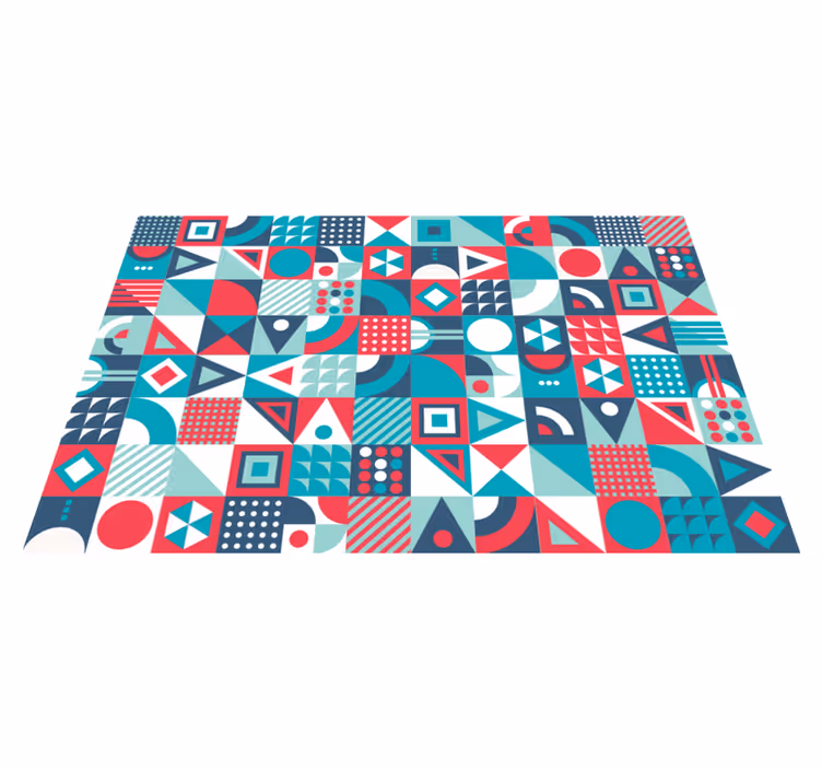 Tapis vinyle salon motif abstrait géométrique - TenStickers