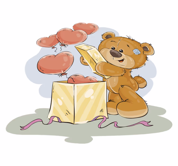 Tapis vinyle chambre bébé fête de l'ours en peluche - TenStickers
