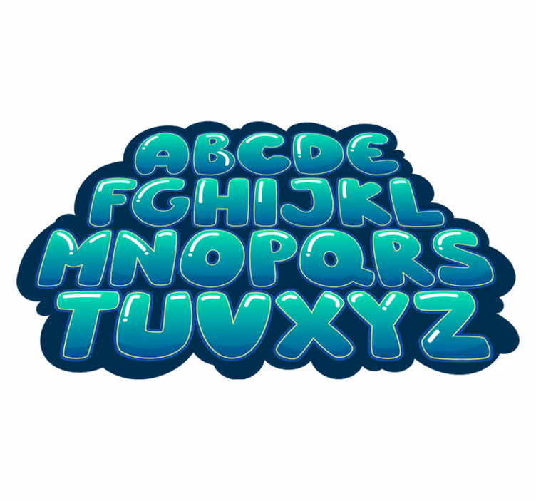 Tapis vinyle alphabet en forme de nuage  - TenStickers