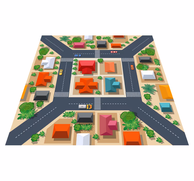 Tapis vinyle autouroute paysage urbain - TenStickers